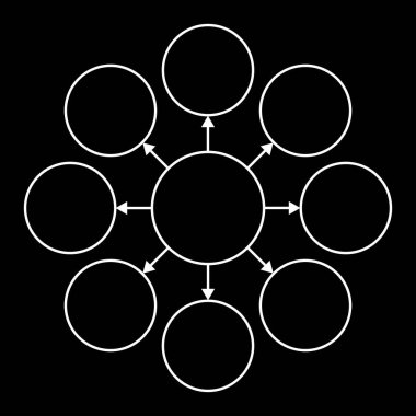 boş diyagram sekiz ok ve vektör çizimi 