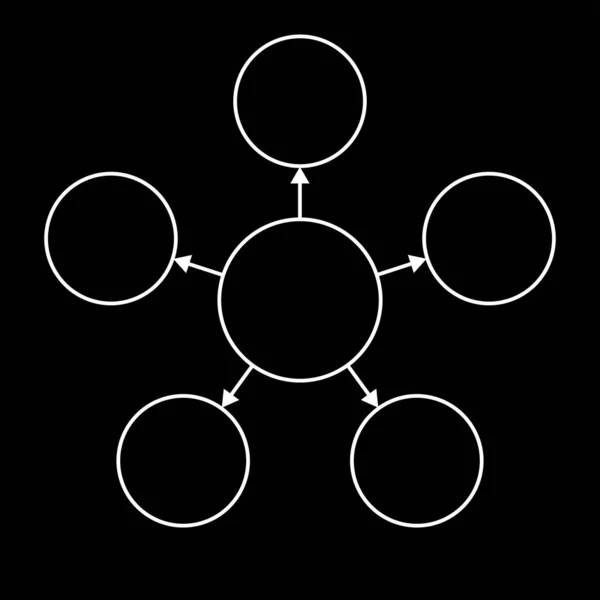 用箭头表示的空图五个圆圈 矢量图解 — 图库矢量图片