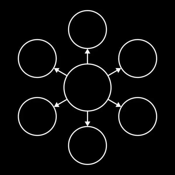 用箭头表示的空图六个圆圈 矢量插图 — 图库矢量图片
