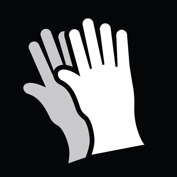 Zwarte Beschermende Handschoenen Eenvoudig Pictogram Vector Illustratie — Stockvector