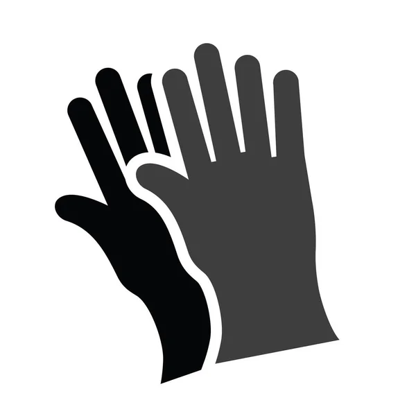 Schwarze Schutzhandschuhe Einfaches Symbol Vektorabbildung — Stockvektor