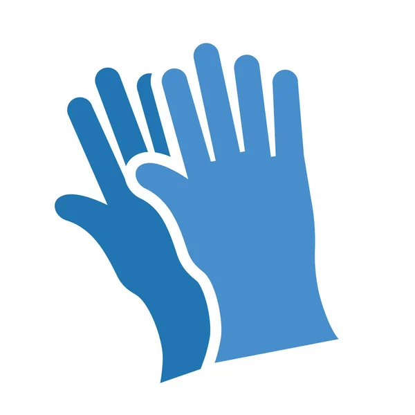 Blauwe Beschermende Handschoenen Eenvoudig Pictogram Vector Illustratie — Stockvector