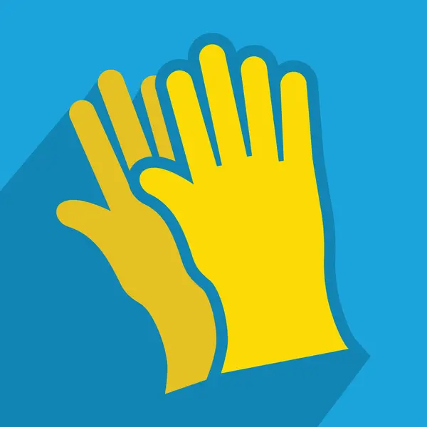 Gelbe Schutzhandschuhe Einfaches Symbol Vektorabbildung — Stockvektor