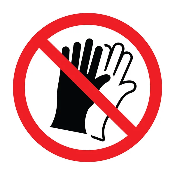 Inte Bära Handskar Tecken Vektor Illustration — Stock vektor