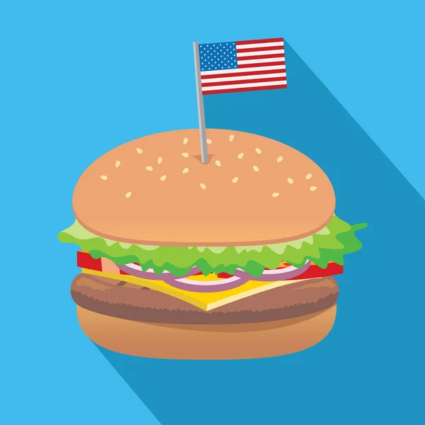 Burger Χάμπουργκερ Σημαία Ηπα Διανυσματική Απεικόνιση — Διανυσματικό Αρχείο