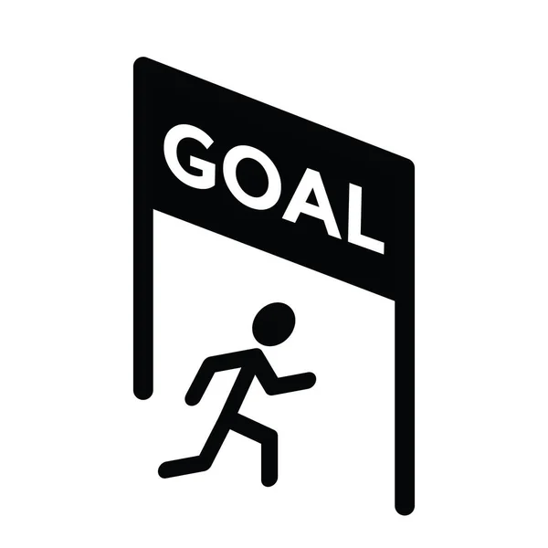 Επίτευξη Του Στόχου Γιορτή Επιτυχίας Άνθρωπος Runing Γραμμή Τερματισμού Ασπρόμαυρο — Διανυσματικό Αρχείο