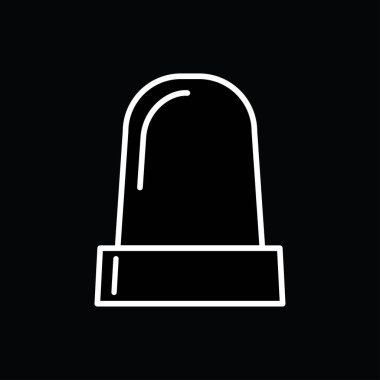 Polisin yanıp sönen ışıkları, doğrusal, vektör illüstrasyonu