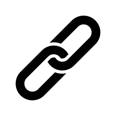 zincir simgesi siyah ve beyaz, vektör illüstrasyonu 