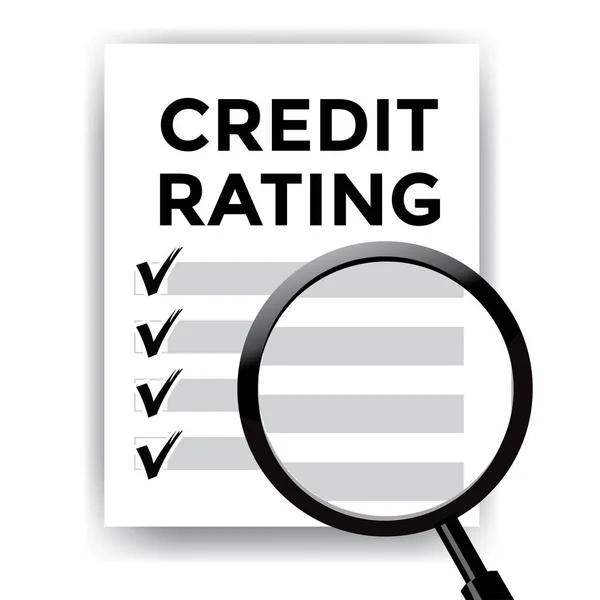 Papel Classificação Crédito Lupa Ilustração Vetorial — Vetor de Stock