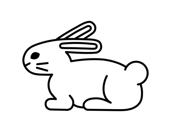 ウサギのシンプルなリニアアイコン ベクターイラスト — ストックベクタ