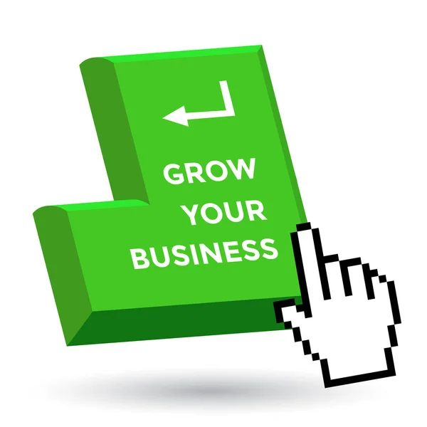 Crescer Seu Negócio Verde Entrar Chave Ilustração Vetorial — Vetor de Stock