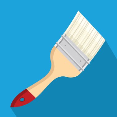 Beyaz arkaplanda izole edilmiş boya fırçası, vektör arkaplan 