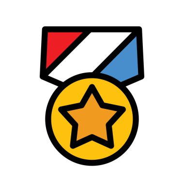 Madalya, düzen, dekorasyon, yıldız, vektör illüstrasyonu 