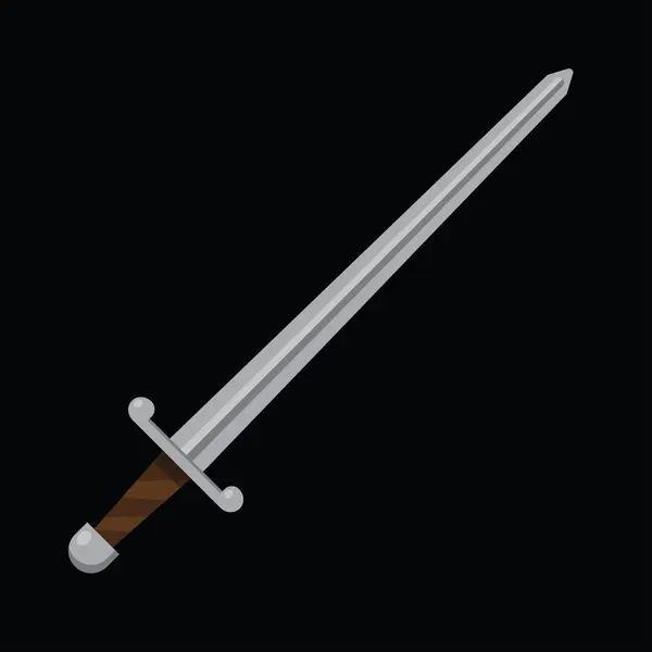 Mittelalterliches Schwert Langes Schwert Vektorillustration — Stockvektor