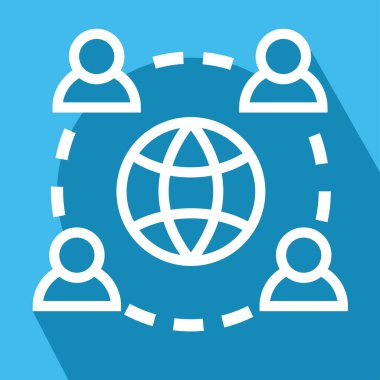 dünya ve insanlar, sosyal ağ, bağlantı, vektör illüstrasyonu 