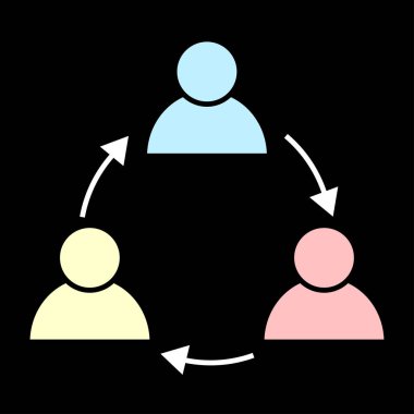 Üç kişi basit diyagram, vektör çizimi