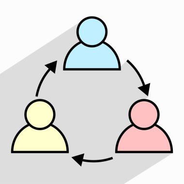 Üç kişi basit diyagram, vektör çizimi