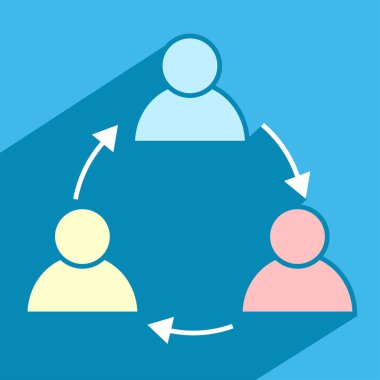 Üç kişi basit diyagram, vektör çizimi