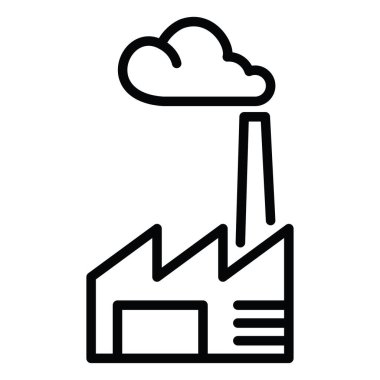 Fabrika simgesi, doğrusal, vektör illüstrasyonu