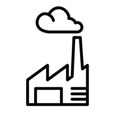 Fabrika simgesi, doğrusal, vektör illüstrasyonu