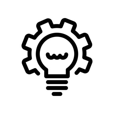 Ampul, çark, doğrusal, vektör illüstrasyonu