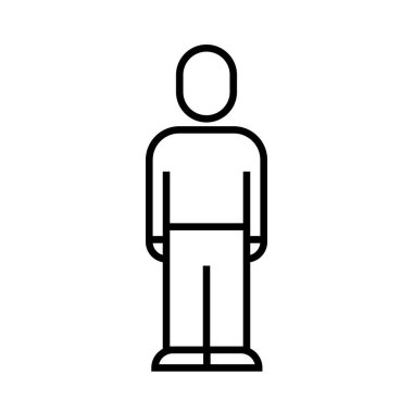 man simgesi, doğrusal, vektör illüstrasyonu