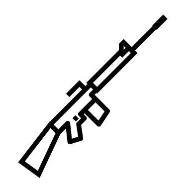 Saldırı tüfeği ikonu, basit silah, vektör illüstrasyonu 