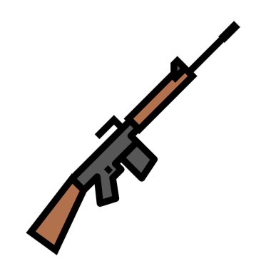 Saldırı tüfeği ikonu, basit silah, vektör illüstrasyonu 