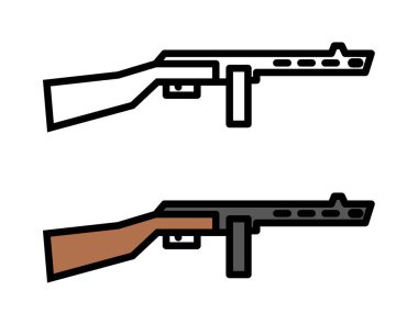 Saldırı tüfeği ikonu, basit silah, vektör illüstrasyonu 