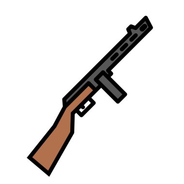 Saldırı tüfeği ikonu, basit silah, vektör illüstrasyonu 