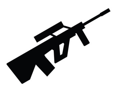 Saldırı tüfeği ikonu, basit silah, vektör illüstrasyonu 