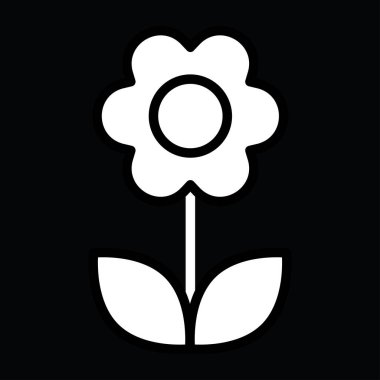 Çiçek basit simgesi, vektör çizim