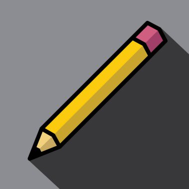 Kalem simgesi basit, renkler, vektör illüstrasyonu 