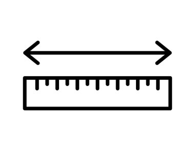cetvel ve ok simgesi basit, vektör illüstrasyonu 
