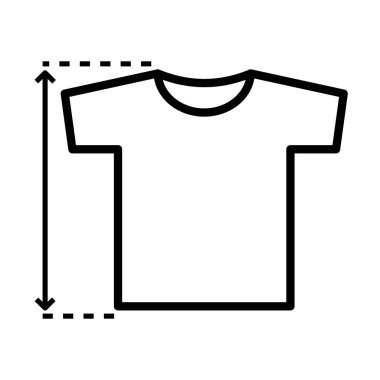 t-shirt basit simge, ok, ölçü, vektör illüstrasyonu 