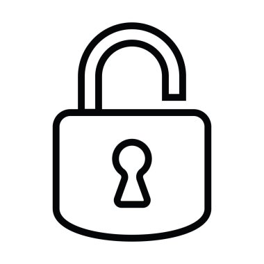 asma kilit, güvenlik konsepti, vektör illüstrasyonu