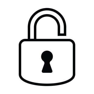 asma kilit, güvenlik konsepti, vektör illüstrasyonu