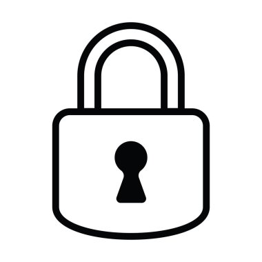 asma kilit, güvenlik konsepti, vektör illüstrasyonu