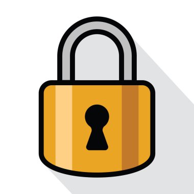 asma kilit, güvenlik konsepti, vektör illüstrasyonu