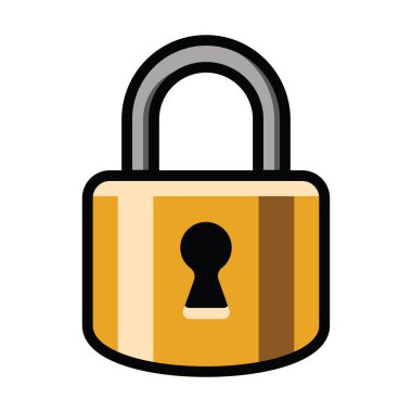 asma kilit, güvenlik konsepti, vektör illüstrasyonu