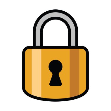 asma kilit, güvenlik konsepti, vektör illüstrasyonu