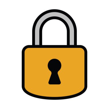 asma kilit, güvenlik konsepti, vektör illüstrasyonu