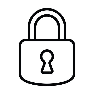 asma kilit, güvenlik konsepti, vektör illüstrasyonu