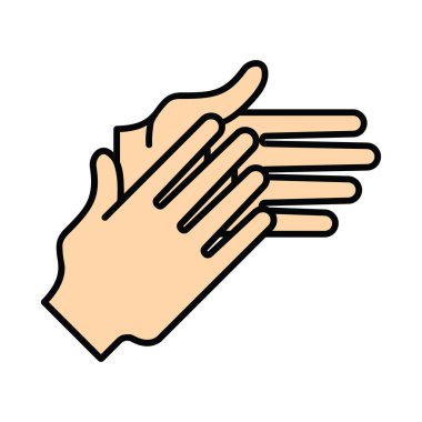 El çırpma, alkış, doğrusal, vektör illüstrasyonu