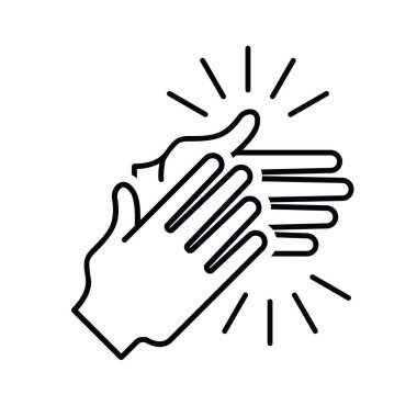 El çırpma, alkış, doğrusal, vektör illüstrasyonu