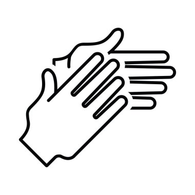 El çırpma, alkış, doğrusal, vektör illüstrasyonu