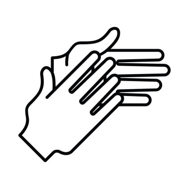 El çırpma, alkış, doğrusal, vektör illüstrasyonu