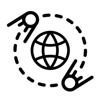 Dünya yörüngesindeki uydular, bağlantı, navigasyon, vektör illüstrasyonu 