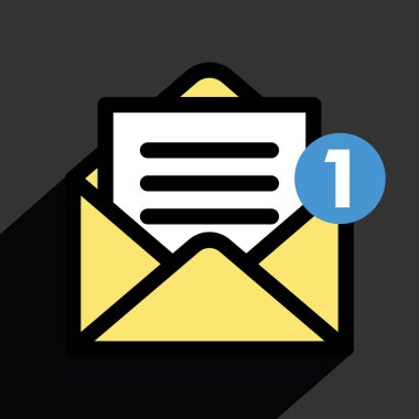 Zarf basit simgesi, vektör çizim 