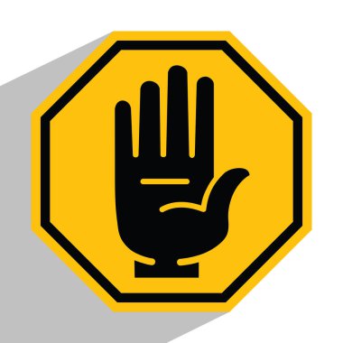 Avuç içi ile dur işareti, vektör illüstrasyonu 